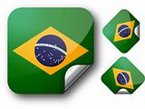 Sticker with Brazil flag