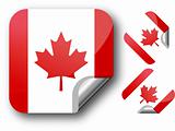 Sticker with Canada flag