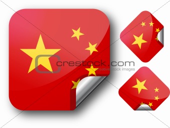 Sticker with China flag