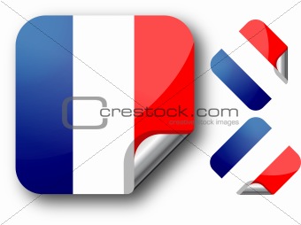 Sticker with France flag