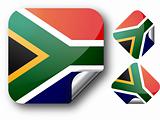 Sticker with South Africa flag