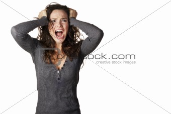 Frustrated and angry woman screaming