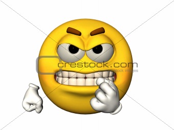 Angry emoticon with baring teeth