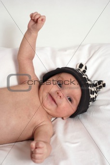 baby in the hat with ears 