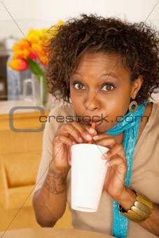 Woman Drinking Beverage