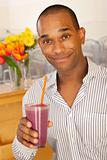 Man Holding a Smoothie