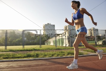 woman jogging at early morning 