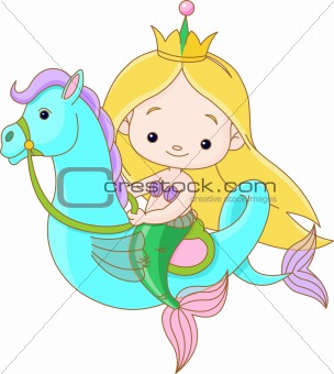 Mermaid riding a Seahorse