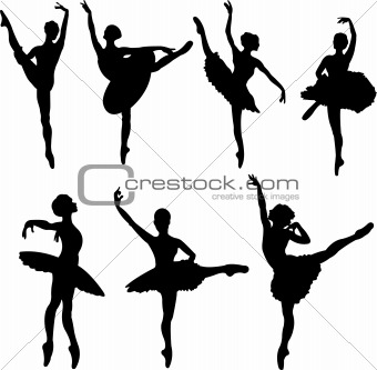 Ballet dancers silhouettes