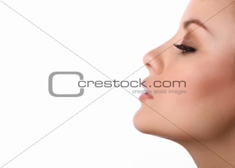 woman profile isolated on white