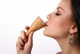woman eating ice-cream