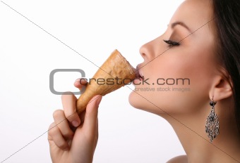 woman eating ice-cream