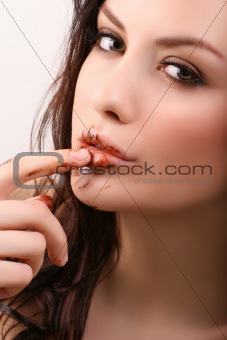 woman with chocolate