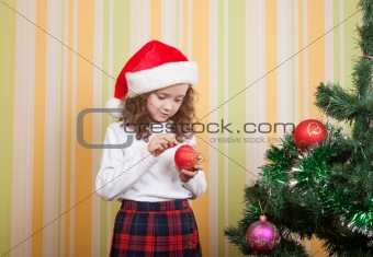 little girl with toy
