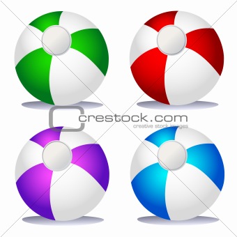 Set of coloured beach balls