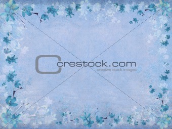 Winter blue blossom flower background