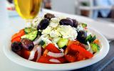Close-up of Greek salad