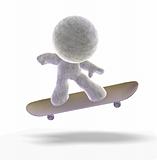 Skateboarding 3D man