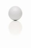 Single White Golf Ball Isolated on a White Background.
