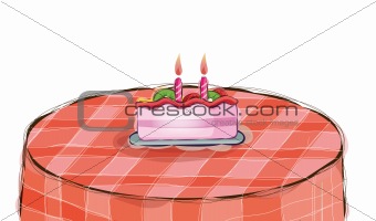 cake with candle on table