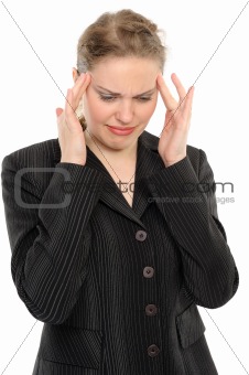 Woman with strong headache