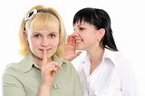 Young women listening gossip