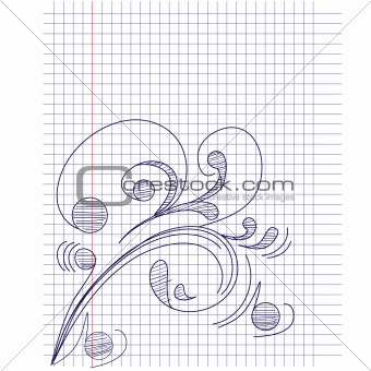 Note paper with floral ornament
