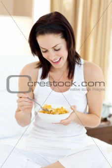 Young woman having breakfast 