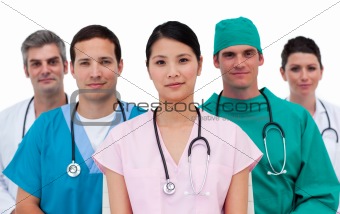 Portrait of an assertive medical team
