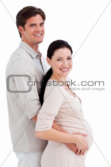 Jolly couple expecting a baby 