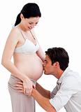 Attractive pregnant woman with her husband