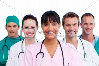 Portrait of a assertive medical team