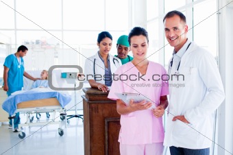 Portrait of a multi-ethnic medical team at work