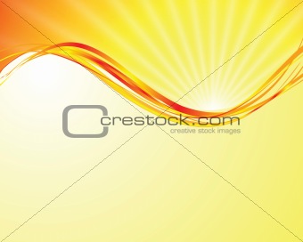 vector sun on yellow background