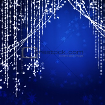 Abstract curtains of holiday garland