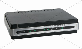 Front view of network wired router