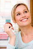 20-25 Beautiful Healthy Woman Holding an Apple