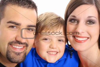 shot of a beautiful family portrait blue