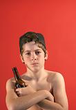 shot of a punk kid with a beer