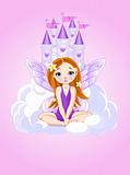Little cute  fairy and a castle