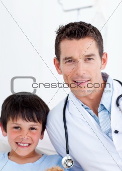Portrait of a little boy and his doctor