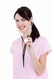 Portrait of an assertive nurse holding a stethoscope