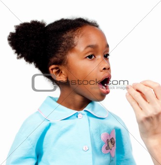 Portrait of a little girl at a medical visit