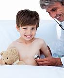 Little boy attending a medical check-up 