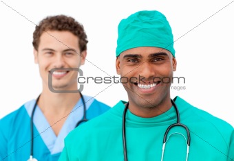 Medical team standing in a row 