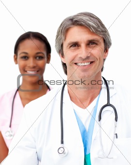 Senior doctor with his colleague 
