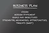 Business plan on a chalkboard