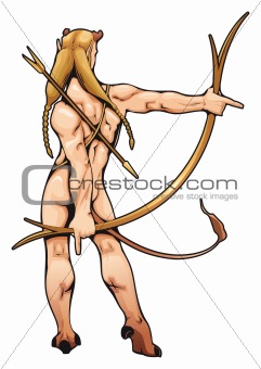Archer elf with arch and arrow.