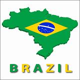 Brazil territory with flag texture.