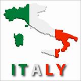 Italy territory with flag texture.